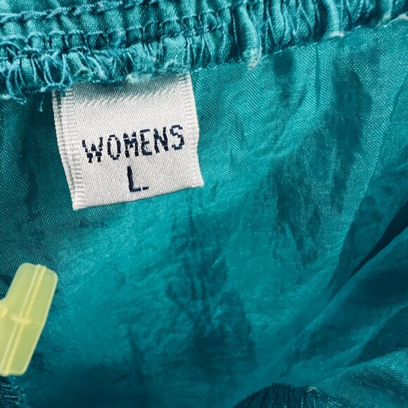 Columbia Womens Pants Large Teal Nylon Elastic Waist Windbreaker Jogger Retro - Picture 7 of 13
